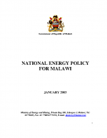 National Energy Policy for Malawi 2003 2007